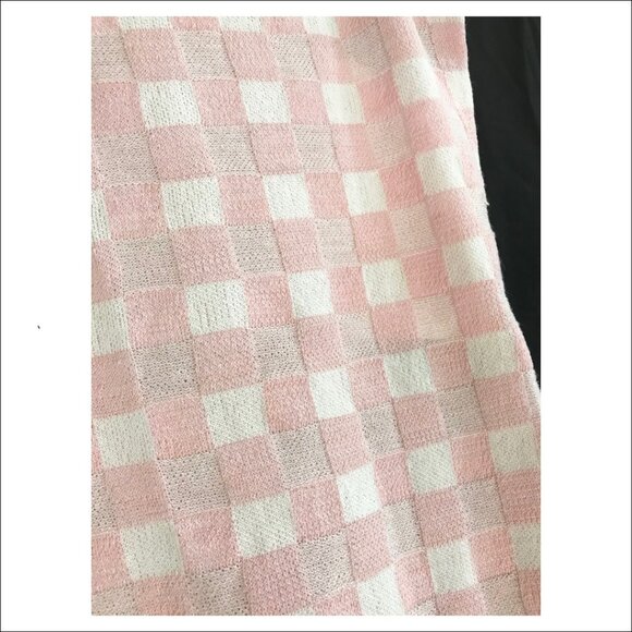 MM LaFleur Knit Top Sample in Ivory&Pink Checkerboard - Small - NWT - Picture 3 of 4